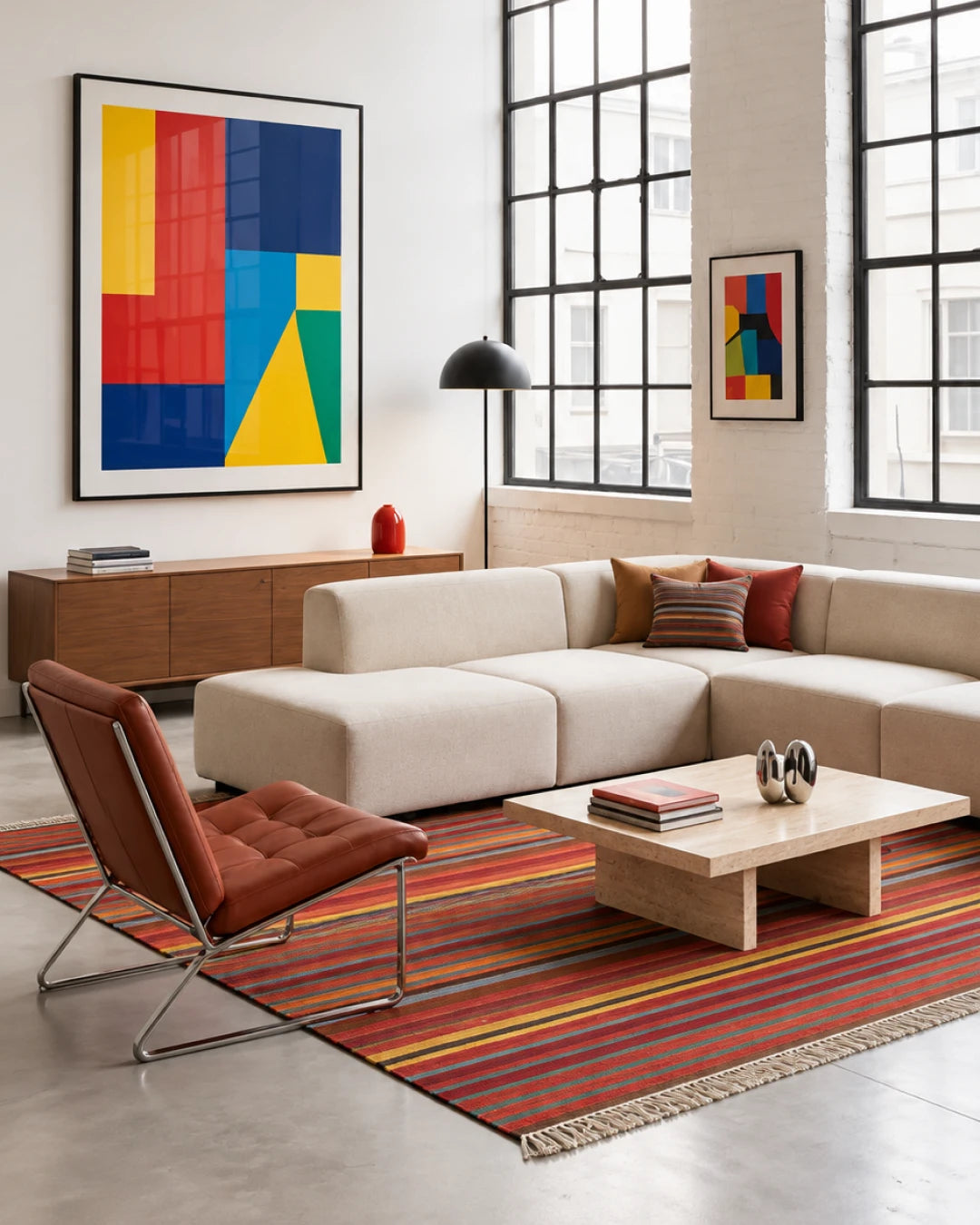 Tapete Kilim Coral Stripe